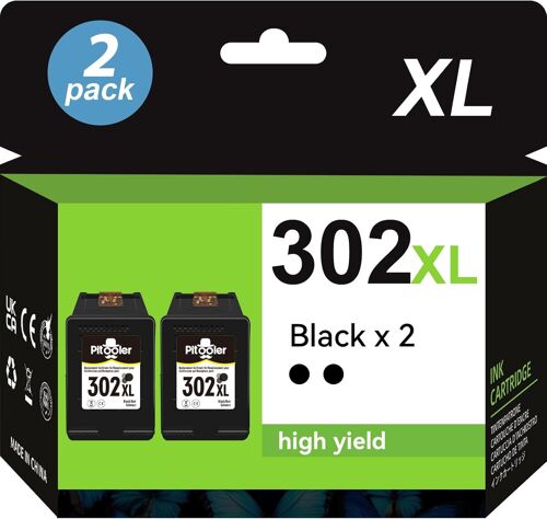 Cartouche 302 XL pour Encre HP 302XL Noir Compatible avec HP Officejet 3831 3833 3830 5230 4650 Deskjet 3636 3630 3633 3639 2130 2132 Envy 4520 4527 4525 Imprimante