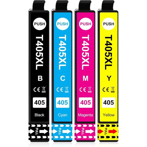 405 XL Cartouches d'encre Compatibles avec Epson 405XL Multipack pour Workforce Pro WF-3825 WF-3820 WF-4820 WF-4825 WF-4830 WF-7310 WF-7830 WF-7840 WF-3825DWF WF-4820DWF WF-7310DTW,4-Pack