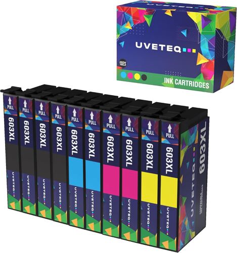 603XL Cartouches d'encre compatibles 603 XL pour Epson Expression Home XP-2100 XP-2105 XP-3100 XP-3105 XP-4100 XP-4105 XP-4150 XP-4155 WorkForce WF-2820 WF-2830 WF-2835 WF-2845 WF-2845 70