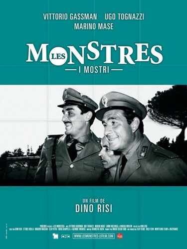 Les Monstres (I Mostri) - Véritable Affiche De Cinéma Pliée - Format 120x160 Cm - De Dino Risi Avec Ugo Tognazzi, Marino Mase, Vittorio Gassman, Michèle Mercier, Lando Buzzanca - 1963 Réédition 2009 #
