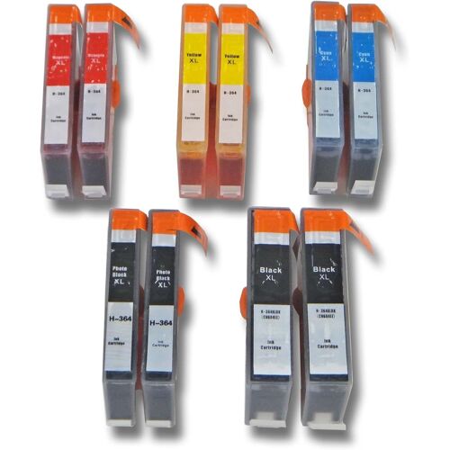 10x Cartouches Compatible pour HP Deskjet D5445, 3070a E-All-in-One imprimante - Set Cyan, Magenta, Photo Noir, Noir, Jaune