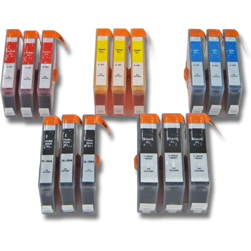 15x Cartouches Compatible pour HP Deskjet D5445, 3070a E-All-in-One imprimante - Set Cyan, Magenta, Jaune, Noir, Photo Noir