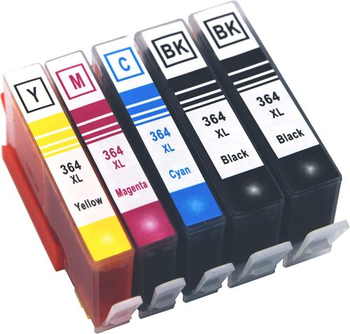 5 Cartouche d'encre Compatible pour HP 364XL 364 XL pour HP Deskjet 3070A 3520 Photosmart 5510 5520 5522 5524 6510 6520 7510 7520 5515 b110a b109a b209a Officejet 4620 4622