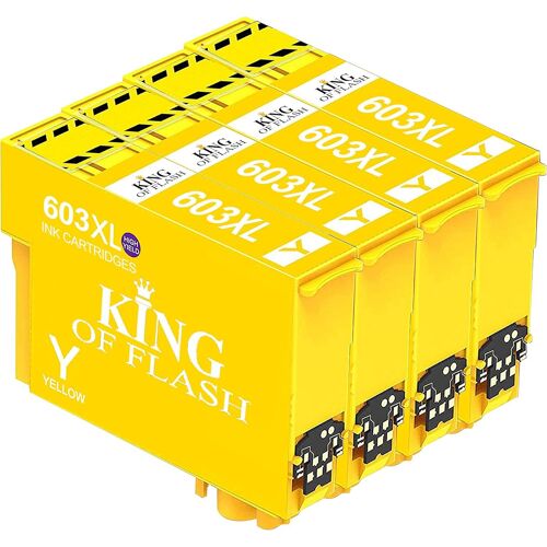 King of Flash 603XL Cartouches d'encre de rechange pour Epson 603 XL Encre pour Epson Expression Home XP3100 XP4100 XP2100 XP2105 XP3105 XP4105, Epson Workforce WF2810 WF2830 WF2835 WF2850