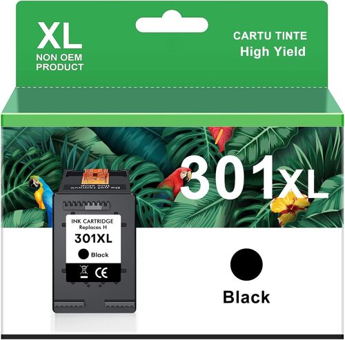 301XL Cartouches d'encre Noir XL Remanufacturees pour Cartouche HP 301 pour Encre HP 301 XL pour HP Envy 4500 4502 5530 DeskJet 1000 1510 2540 3050 OfficeJet 2620 2622 (1 Pack)