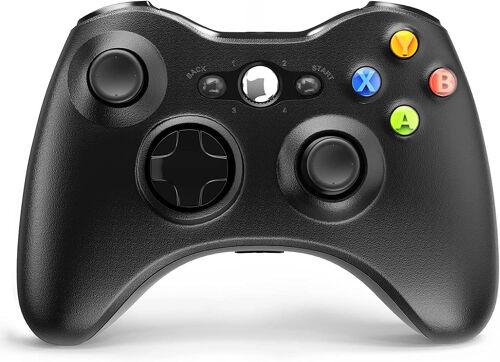 Manette Sans Fil Pour Xbox 360, Manette Sans Fil 2,4 Ghz Compatible Avec Xbox 360 Et Pc Windows 7,8,10,11 Avec Récepteur (Noir)