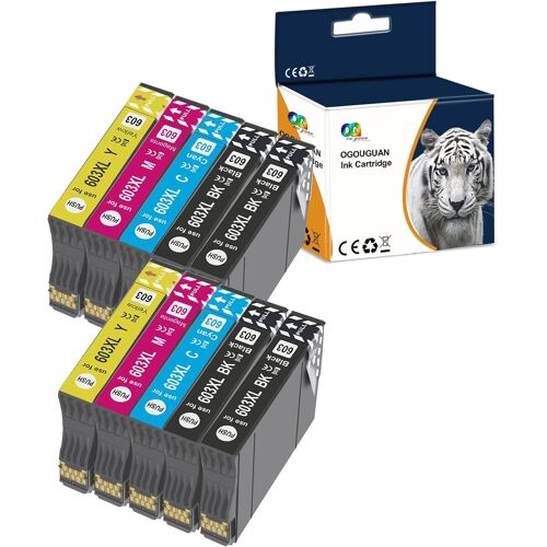 OGOUGUAN Compatible Cartouche pour Epson 603 XL 603XL Encre pour XP-2100 XP-2105 XP-2150 XP-2155 XP-3100 XP-3150 XP-3155 XP-4100 XP-4150 XP-4155 WF-2810 WF-2820 WF-2830 WF-2840 WF-2850 (10 Pack)