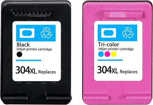 304XL Cartouches d'encre compatibles avec HP 304 304XL, 1 Noir, 1 Couleur, pour HP DeskJet 2622, 2630, 2632, 2633, 2634, 3720, 3733, 3735, 3750, 3760, 3762, 3764, Envy 5010, 5020, 5030, 5032, 5050