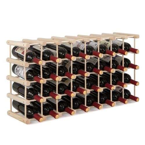 Costway Casier À Vin En Bois De Pin À 5 Niveaux Pour 40 Bouteilles, 86 X 24 X 44,5 Cm, Étagère À Bouteilles Avec Structure Stable