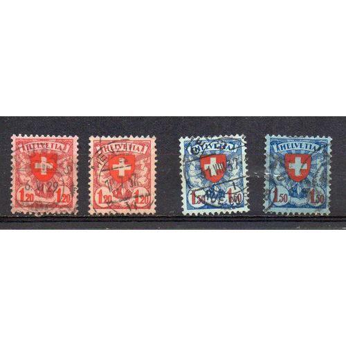 Suisse- Lot De 4 Timbres Oblitérés- Armoiries- N°209- N°209b- N°2010- N°210a