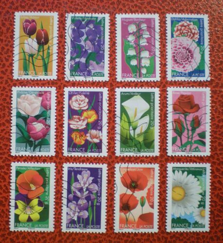 Flore - Dites-Le Avec Des Fleurs ! - Fleur Et Le Sentiment Associé - Série Complète De 12 Timbres Oblitérés - France - Année 2012