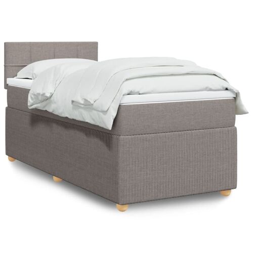 vidaXL Sommier à lattes de lit avec matelas Taupe 80x200 cm Tissu