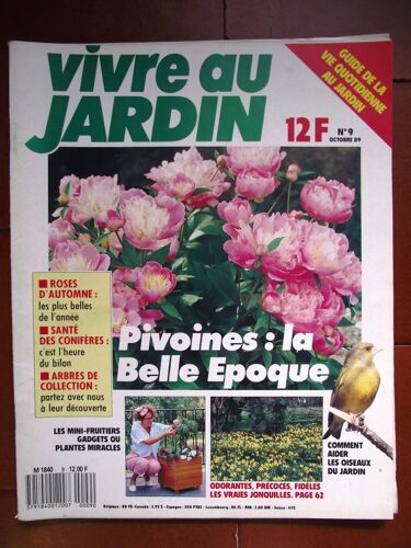 Vivre Au Jardin Octobre 1989.Pivoine:La Belle Époque