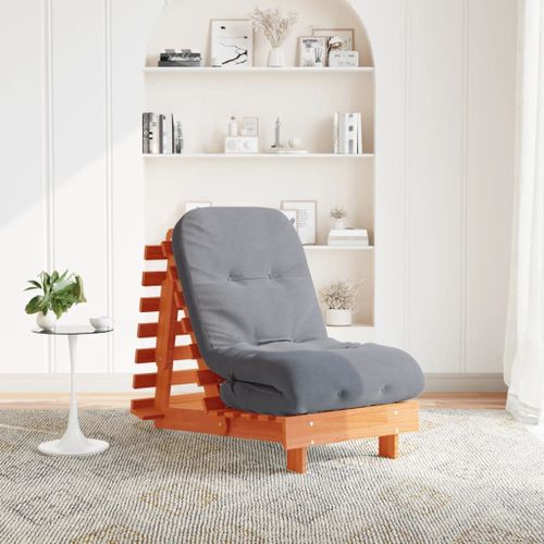 Vidaxl Canapé-Lit Futon Avec Matelas 60x206x11 Cm Bois Massif De Pin
