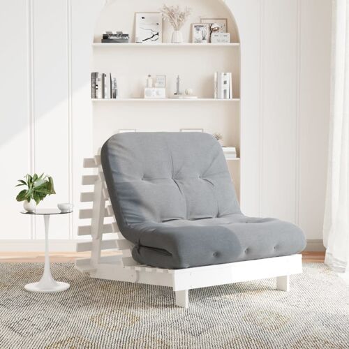 vidaXL Canapé-lit futon avec matelas 90x206x11 cm bois massif de pin
