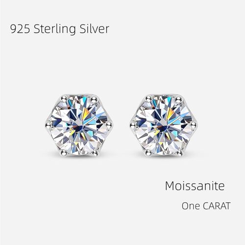 Boucles D'oreilles En Moissanite, En Argent Sterling 925, Scintillantes, De Qualité Supérieure, Pour Femmes