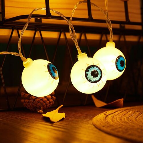 Guirlande Lumineuse À 10 Led Avec Simulation D'yeux Humains, 1.5m, Ambiance D'horreur, Décoration De Bar Ou De Fête À Domicile