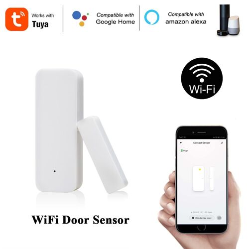 Capteur de porte/fenêtre intelligent, wi-fi, sécurité domestique, fonctionne avec Amazon Alexa, Tuya Smart