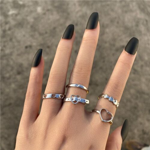 Ensemble De 5 Bagues Croisées Coréennes Ins Pour Femmes, Bijoux De Tempérament Simple, Rétro, Amour Simple, Ajouré, 2022