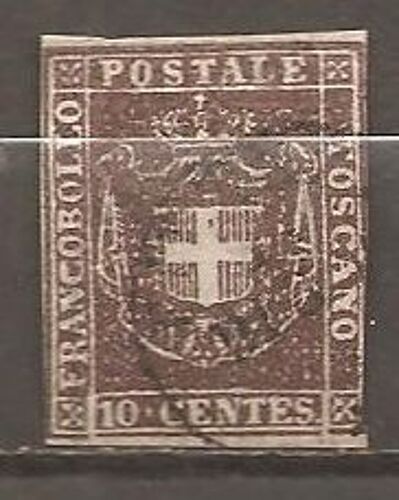 Timbre Oblitere Trace De Charniere Italie Anciens Etats Gouvernement Provisoire Toscane 1859 Ferdinand Ii Yt 19
