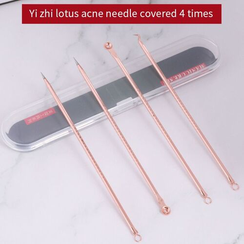 Kit D'outils De Nettoyage De L'acné En Acier Inoxydable, Dissolvant De Points Noirs, Comédons, Traitement Des Boutons Et Des Imperfections, Lot De 4 Pièces 