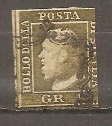 Timbre Oblitere Italie Anciens Etats Sicile 1859 Ferdinand Ii Yt 19