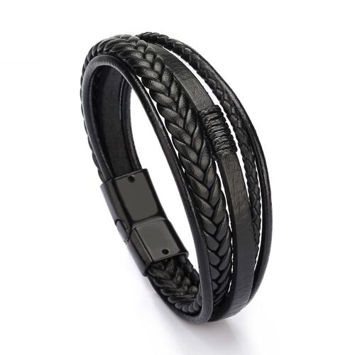 Bracelet En Cuir Tressé Style Ethnique Pour Homme, Bijou Tissé À La Main, Européen Et Américain, Fashion