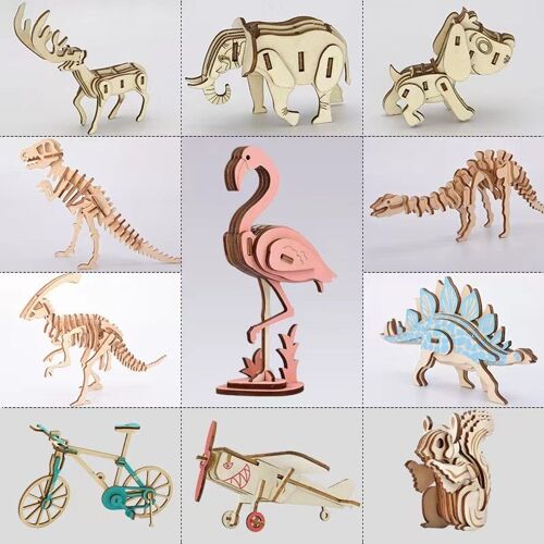 Kit D'assemblage En Bois 3d, Jouets Animaux Flamingo, Puzzle Mini Modèles En Bois, Jouets Pour Enfants, Accessoires Artisanaux Ex