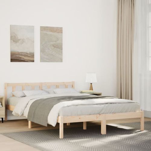 Vidaxl Cadre De Lit Extra Long Sans Matelas 160x210 Cm Bois Massif Pin
