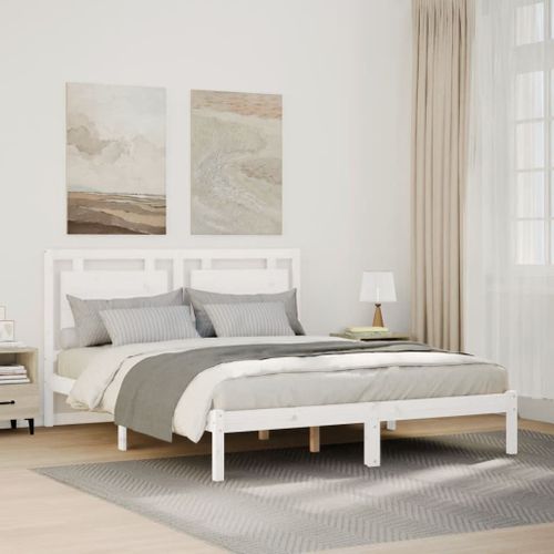 Vidaxl Cadre De Lit Extra Long Sans Matelas 160x210 Cm Bois Massif
