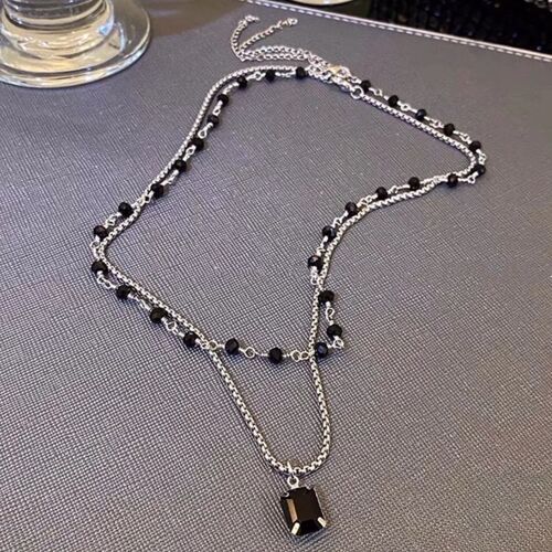 Collier De Clavicule Noir À Double Épaisseur, Bijoux Quotidiens, Vous Rend À La Mode, Air Frais, Élégant