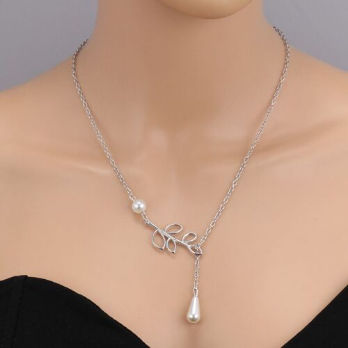 Collier De Perles En Forme De Goutte Croisée, Chaîne De Clavicule Simple, À La Mode