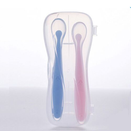 Ensemble De Cuillères En Silicone Pour Bébé, Boîte En Plastique Pp