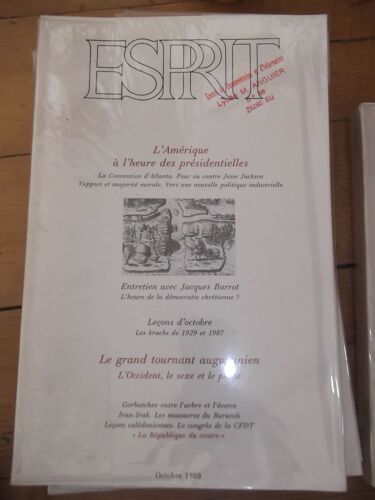 Esprit Octobre 1988 L'amerique A L'heure Des Presidentielles