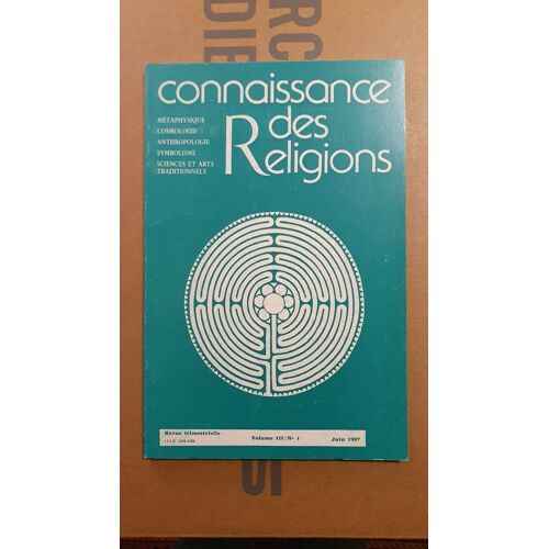 Connaissance Des Religions Volume 3 N 1 Juin 1987