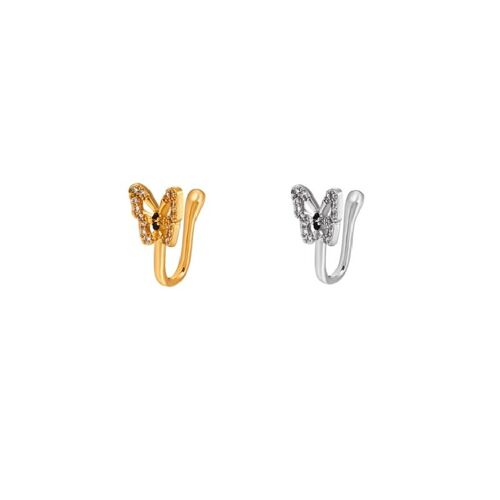 Bijoux Quotidiens À La Mode, Piercing Avec Pince-Nez Papillon Incrusté De Diamants