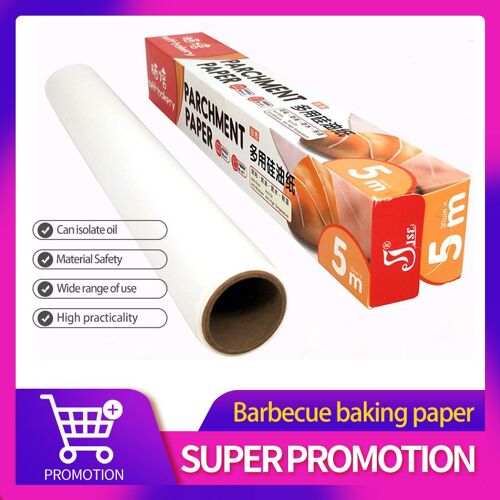Papier Cuisson Siliconé Pour Four, Couverture De Plaque De Cuisson, Résistant À L'eau Et À L'huile, Résistant Aux Hautes Températures, Papier À Graisse Étanche, 5m