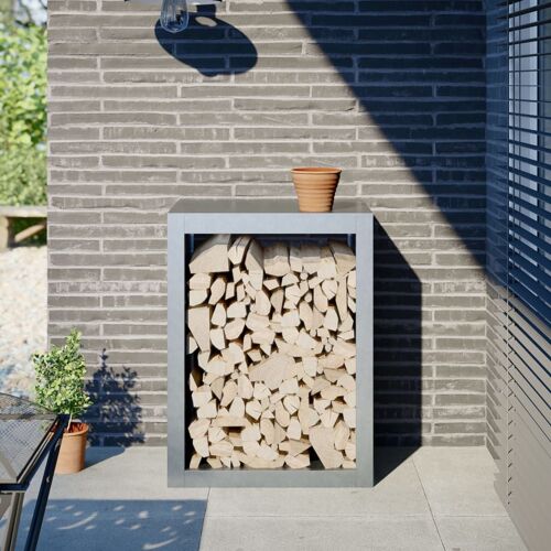 vidaXL Portant de bois de chauffage 60x40x80 cm acier galvanisé