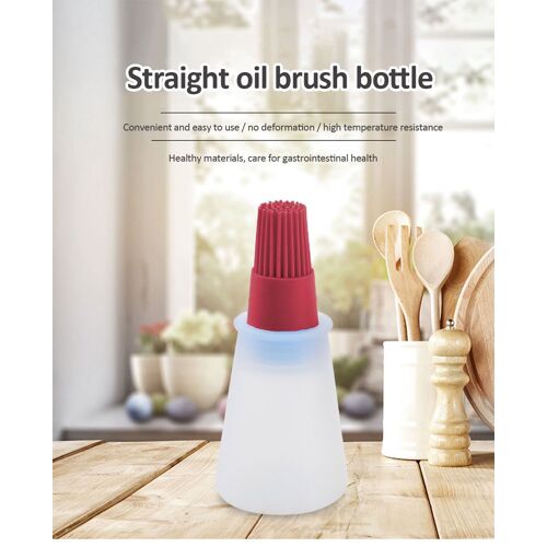 Brosse À Huile Pour Barbecue, Charbon De Bois En Silicone, Avec Capuchon, Bouteille D'huile, Gadget De Camping, Brosse De Cuisson Résistante À La Chaleur, 1 Pièce