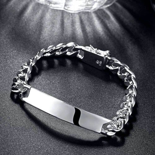 Gourmette En Argent 925 À Chaîne Fine Pour Homme, Bijou Bracelet En Cuivre, Chaîne De Montre, Longueur 20 Cm, Largeur 10mm