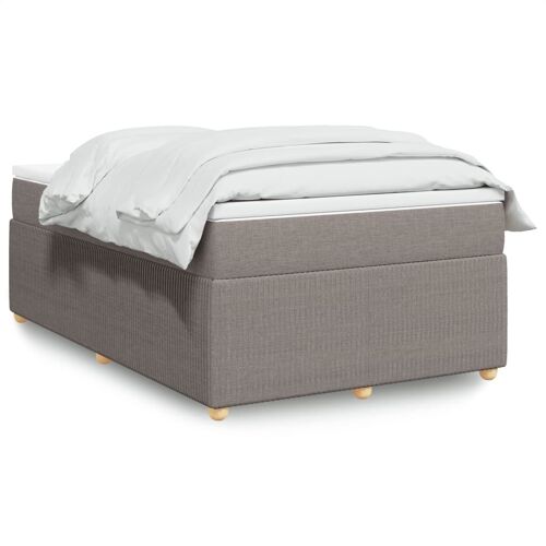 vidaXL Sommier à lattes de lit avec matelas Taupe 120x200 cm Tissu