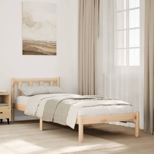 Vidaxl Cadre De Lit Extra Long Sans Matelas 90x210 Cm Bois Massif Pin