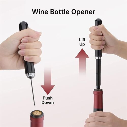 Tire-Bouchon De Vin Avec Pression D'air, Extracteur De Liège, Pompe À Air, Ouvre-Bouteille De Vin, Sécurité, Tire-Bouchon Portable, Broche En Acier Inoxydable