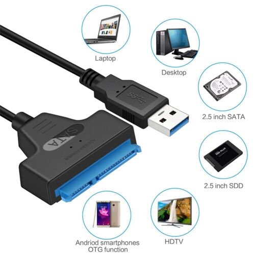 Câble Adaptateur USB pour Disque Dur, Accessoire à Usage Facile pour HDD de 2,5 Pouces