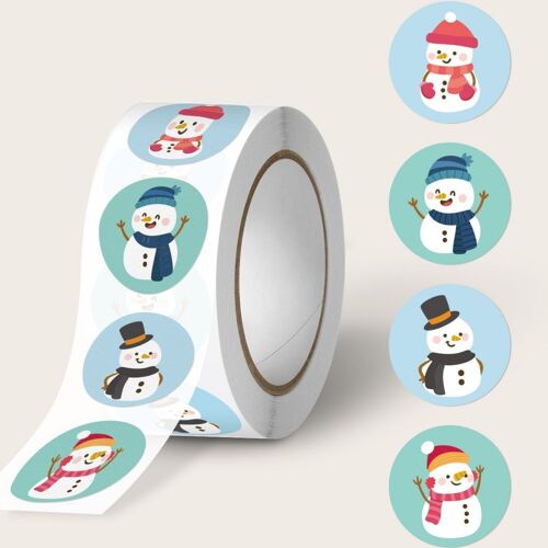 Autocollants Ronds De Noël, 500 Pièces/Rouleau, Pour Enveloppe De 3.8cm, Autocollants Joyeux Noël, 4 Modèles, Décoration De Noël
