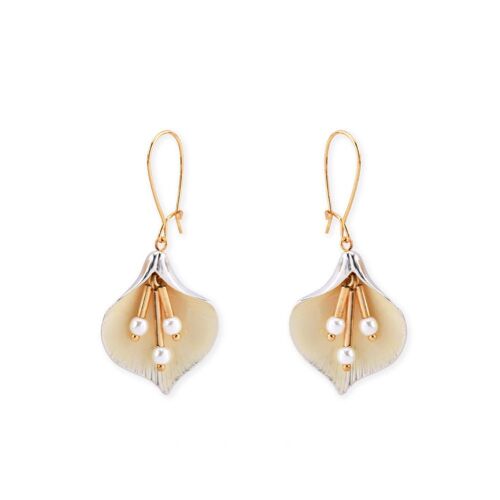 Boucles D'oreilles Pendantes À Fleurs Et Perles, Bijoux Quotidiens À La Mode