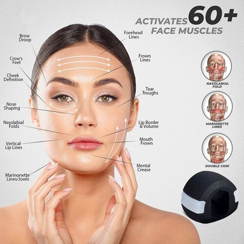Balle De Fitness Anti-Âge En Silice De Qualité Alimentaire, Pour Tonifier Les Muscles Du Visage, Du Menton Et Des Joues