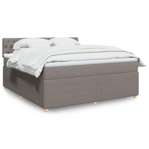 vidaXL Sommier à lattes de lit avec matelas Taupe 180x200 cm Tissu
