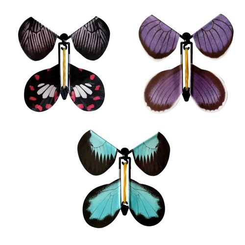 Jouets Volants Papillon En Caoutchouc Coloré, 3 Pièces