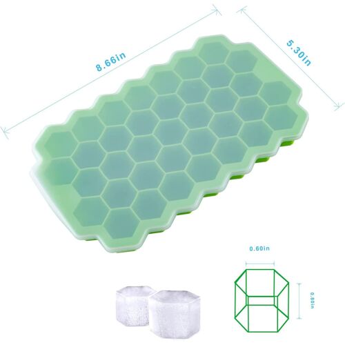 Machine À Glaçons En Forme De Nid D'abeille 37 Cavités Créatives Plateaux Réutilisables Moule En Silicone Sans Bpa Avec Couvercles Amovibles